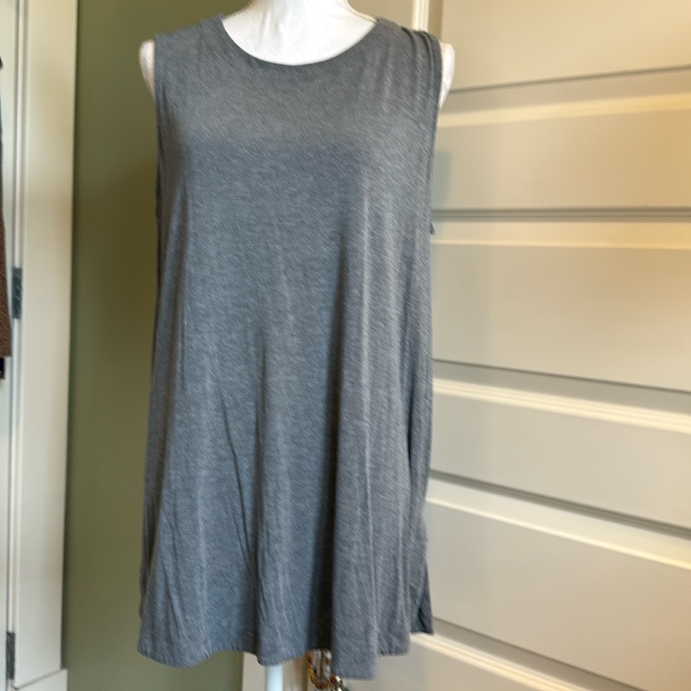 J. Jill Wearever Solid Gray Tank Top